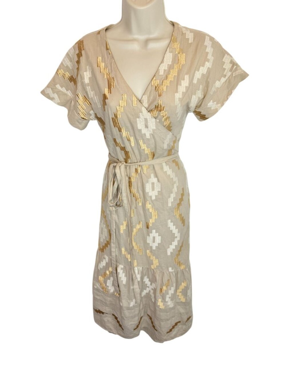 Greek Archaic Kori wrap dress Tan Gold - Size S